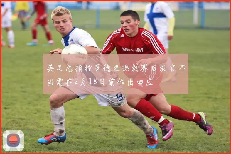 英足总指控罗德里热刺赛后发言不当需在2月18日前作出回应